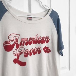 White, blue and red shirt. Size XL.